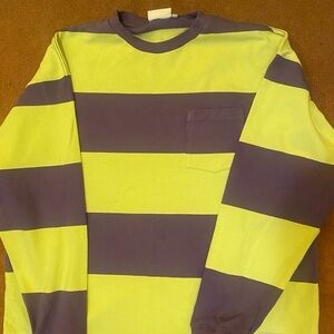 Striped Long Sleeve Shirt in Yellow and Purple